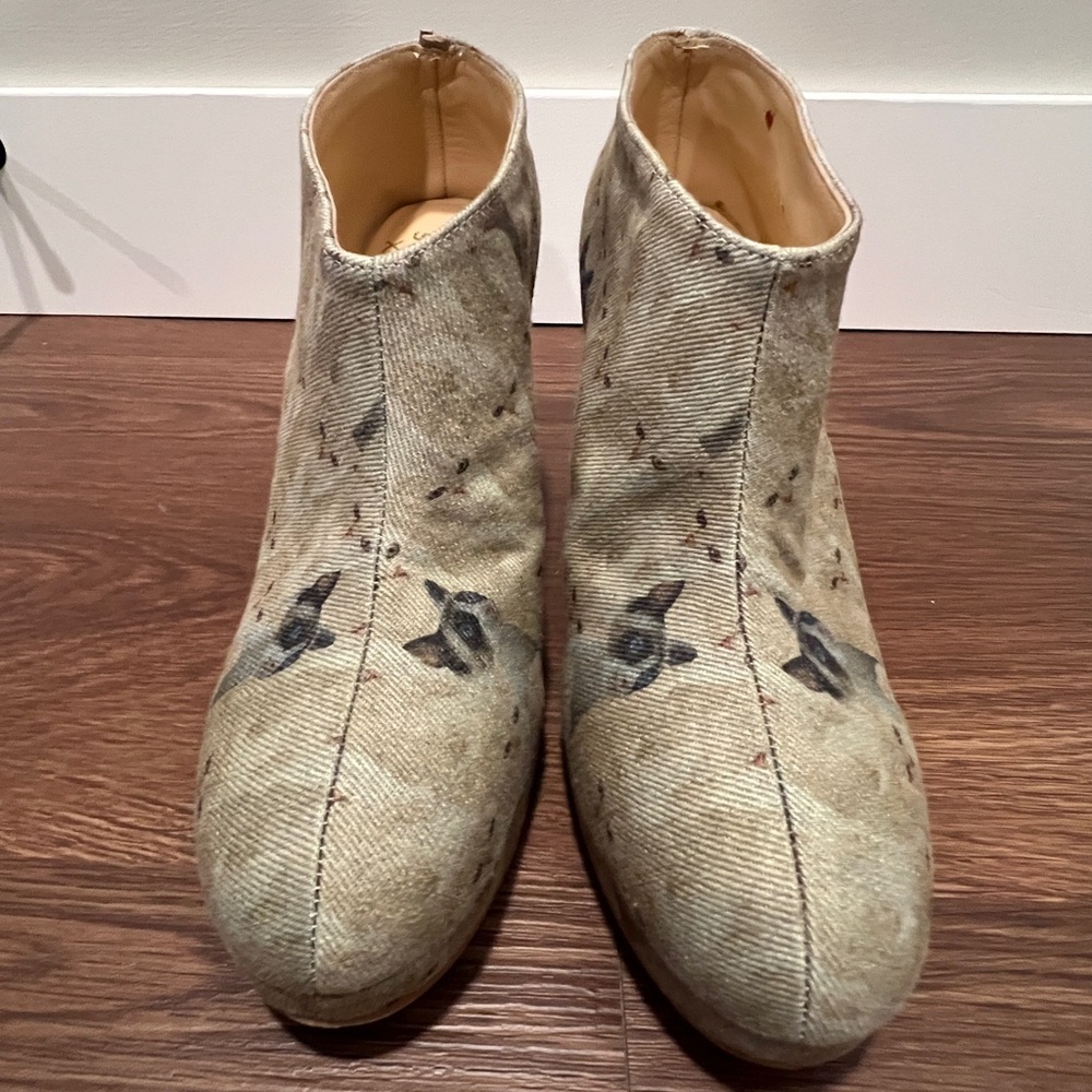 Croon x Super Sweet Cat Print Ankle Boots